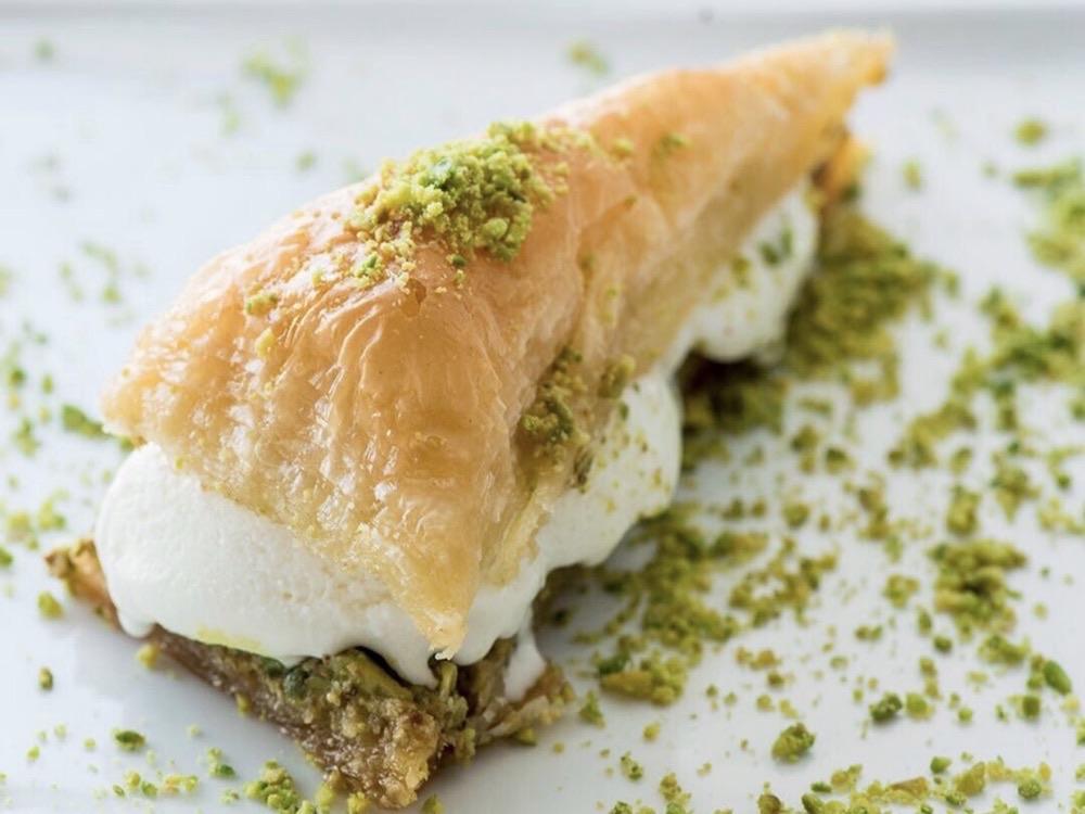 Baklava met ijs